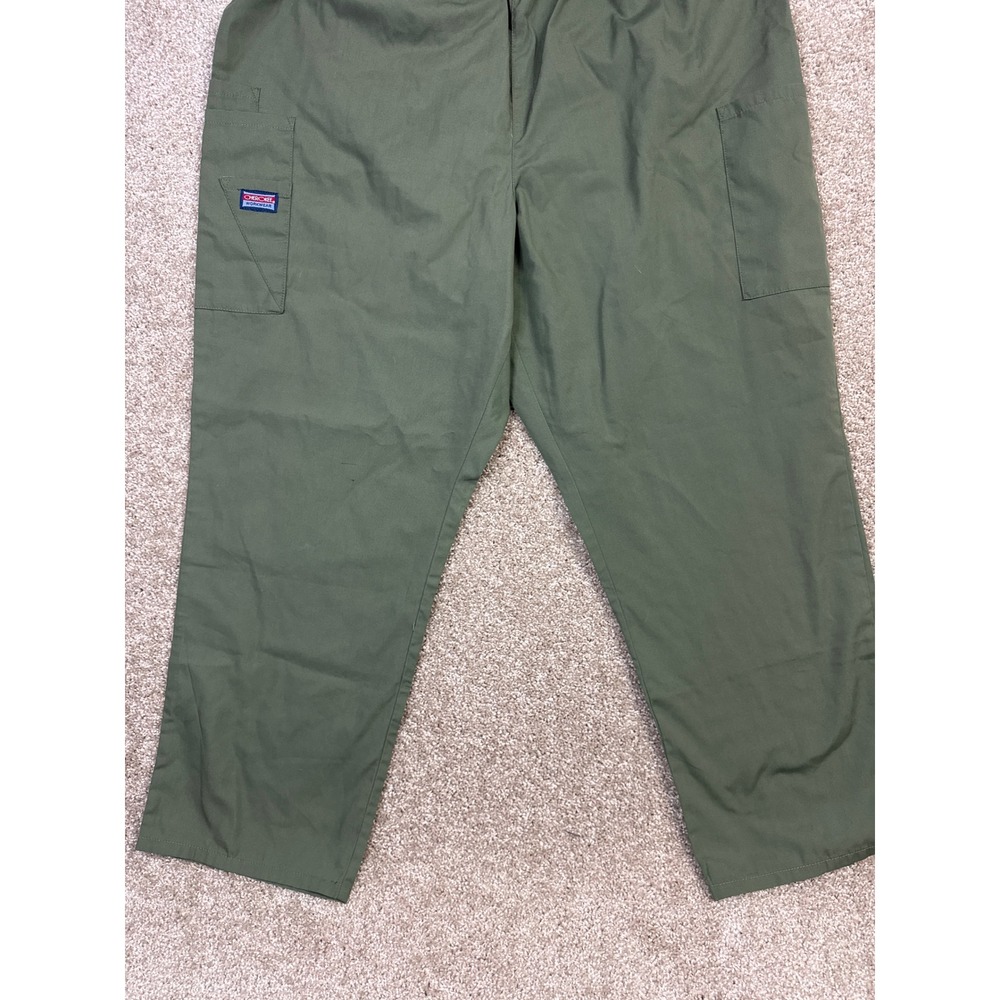 Cherokee Workwear Scrub Pants Olive Green Elastic Waist Cargo Pockets XL Regular - Picture 2 of 6